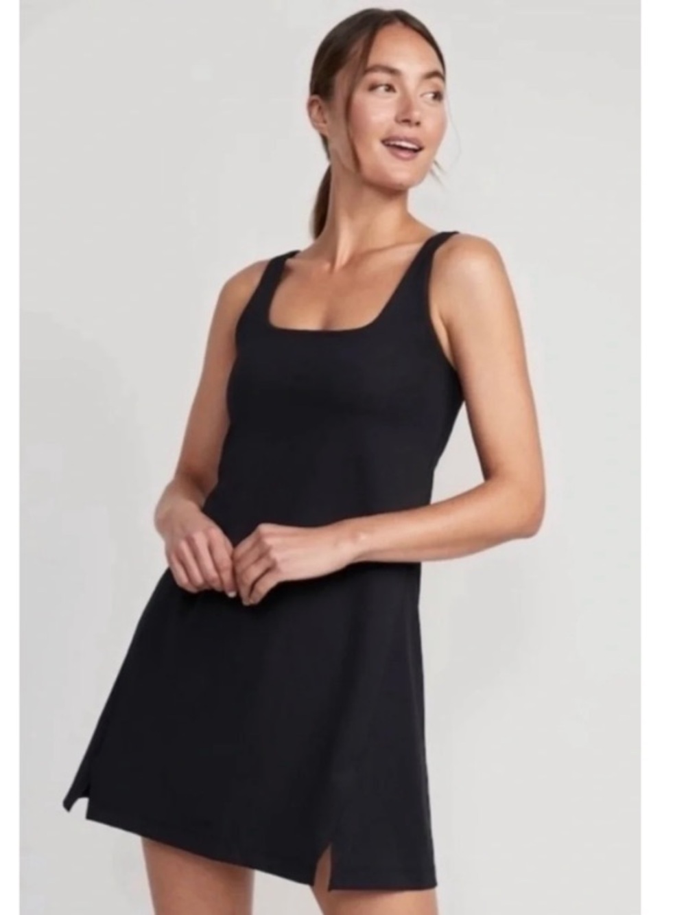 Old Navy Powersoft Athletic Sleeveless Scoopneck Mini Dress Stretch Black Small